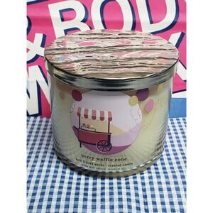 BBW Berry Waffle Cone Decorative Lid Large 3 Wick Candle Home Fragrance